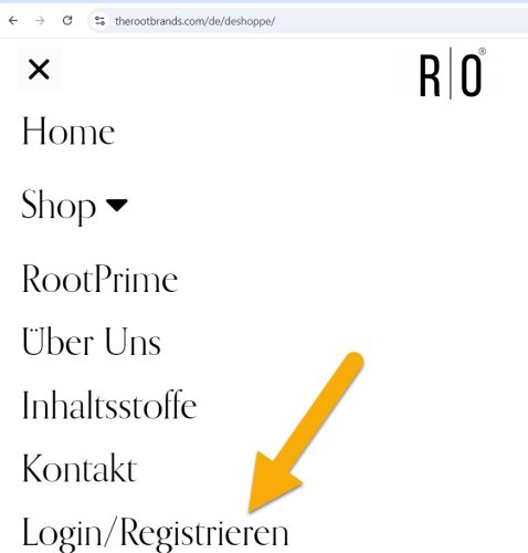 Kostenlos bei ROOT registrieren Schritt 2